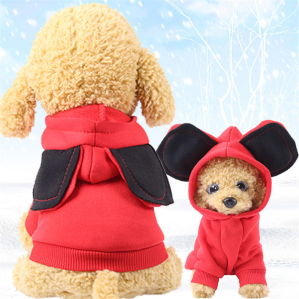 1 pc Winter Dog coat Puppy Big Ear Hooded sweater Dog jacket For Small Dogs Pet Clothes chihuahua french bulldog yorkies