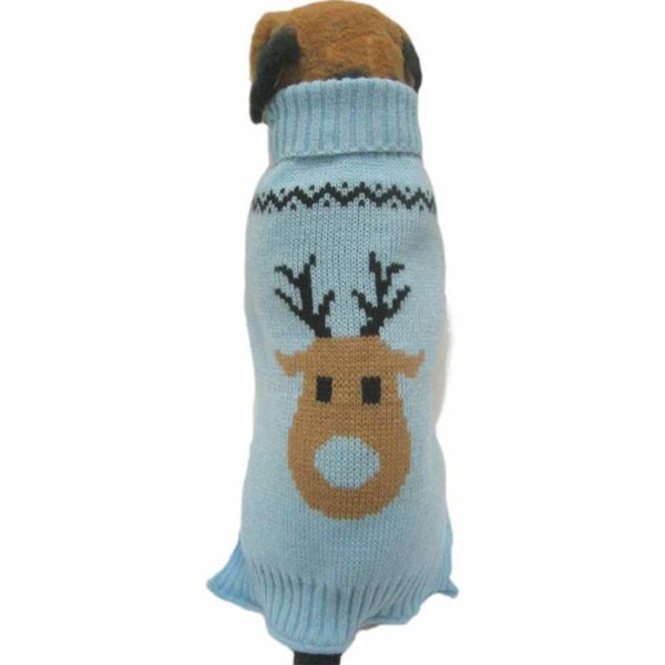 2019 Fashion Warm Dog Clothes Pet Winter Woolen Knitwear Coats Puppy Clothing Deer Head Printed High Collar Coat Jackets #B20