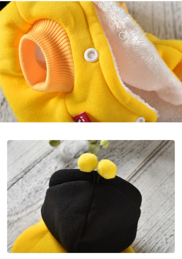 Autumn and Winter Dog Clothes Bees Shaped Small Dog Puppies Clothes for Pet Dog Yellow Color S-xxl Sizes Two Feet Pet Clothing