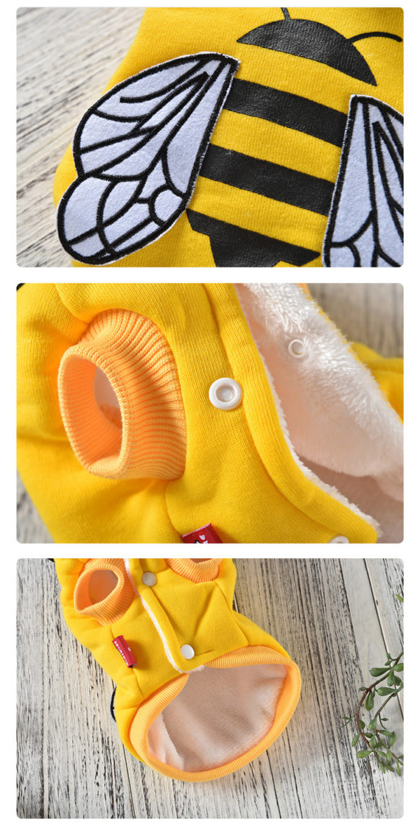 Autumn and Winter Dog Clothes Bees Shaped Small Dog Puppies Clothes for Pet Dog Yellow Color S-xxl Sizes Two Feet Pet Clothing
