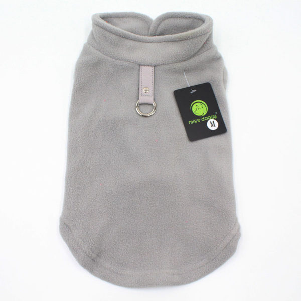 Blank Dog Vest Soft Fleece Clothes for Small Dogs Solid Candy Color Dog Tshirt With Dog Harness Leash D-Ring Pug Yorks Coat