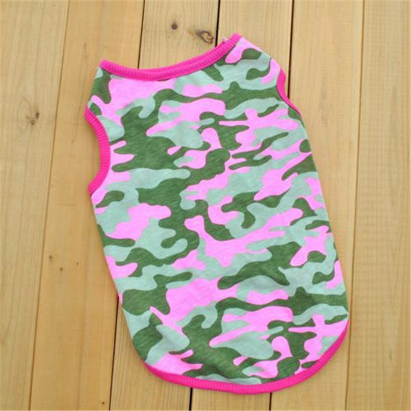 Breathable Cotton T Shirt Puppy Cat Costume Summer Dog Clothes Chihuahua Pug Yorkies Cute Camo Pet Dog Clothes For Small Dogs 35