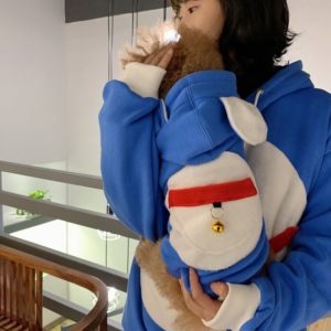Cartoon Dog Clothes Cute Winter Warm Pet Puppy Hoodie Parent-Child Outfit French Bulldog Pug Jacket Coat for Dogs Cat TLC14