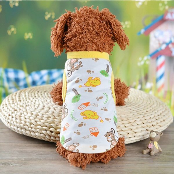 Cartoon Dog Pet Vests Puppy Clothes Cat Dogs Shirt for Small Dogs Summer and Autumn Apparel