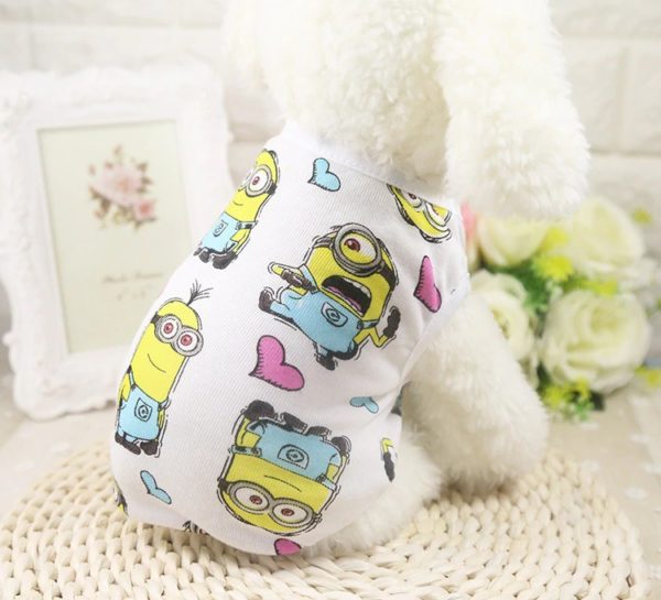 Cartoon Pet Dog Clothes Spring Summer Puppy Soft Cotton T shirt Vest Clothes for Small Dogs Teddy Apparel Coat XS-XXL