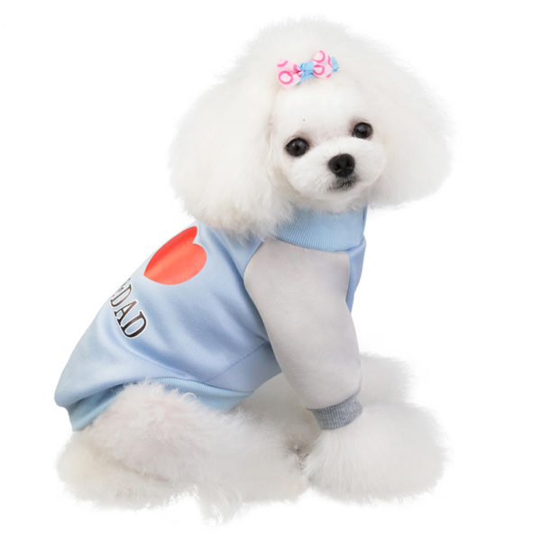 Cat Clothes For Small Dogs I Love MOM&DAD Teddy Clothing Warm Dog Coat Pet Hoodies Dog Clothes For Yorkie Shih tzu Puppy Outfits