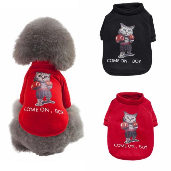 Cheap Pet Dog Clothes Funny Cat dot Pattern Dog Shirts Winter Pet Pullover For Dogs Costume Chihuahua Cat Roupa Cachorro