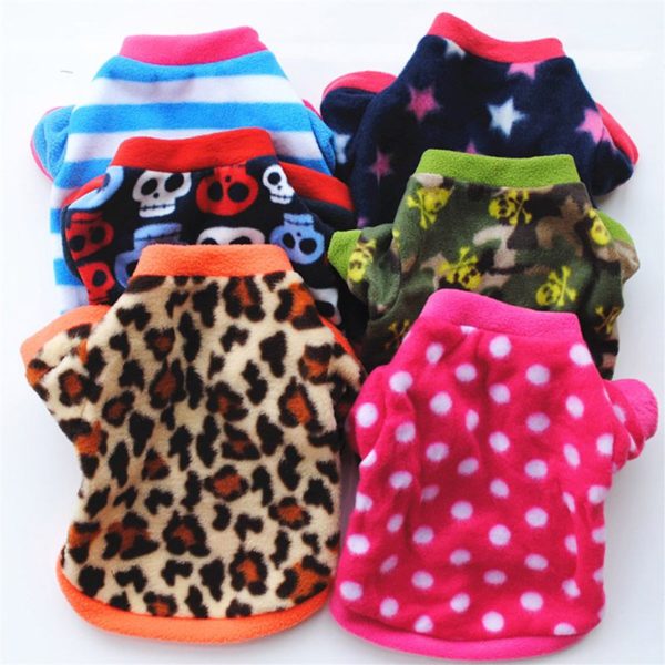 Christmas Cartoon Pet Puppy Cat Coats Soft Coral Fleece Dog Clothes For Small Dogs Winter Warm Jacket