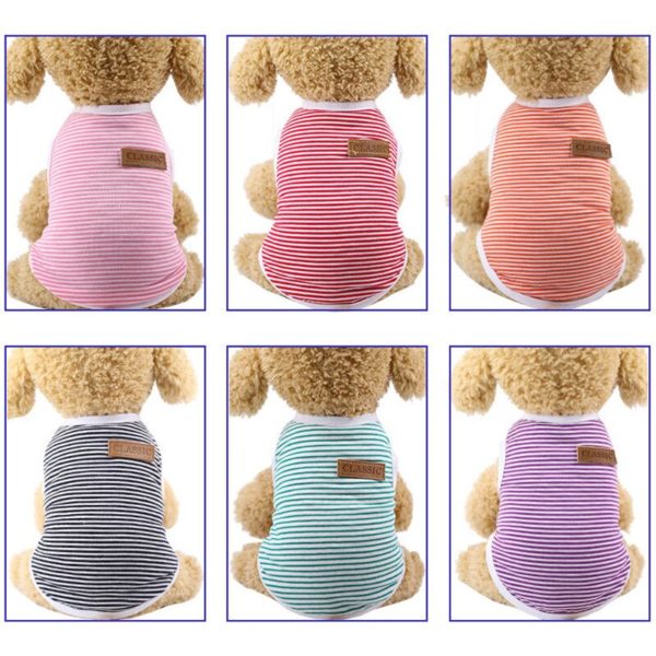 Classic Striped Pet Dog Clothes For Dogs Summer Cotton Puppy Vest T-shirt For Small Dogs Cats Chihuahua Pug Pets Shirts Clothing