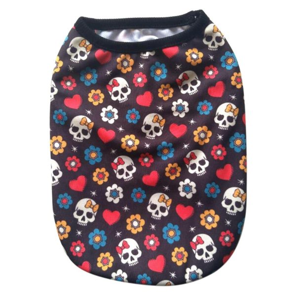 Cool Pet Dog Vest Clothes Cartoon Skull Summer Vest Clothes For Dogs Cat T-shirt Soft Puppy Dogs Clothing Shirt Vests 2XS-5XL 25