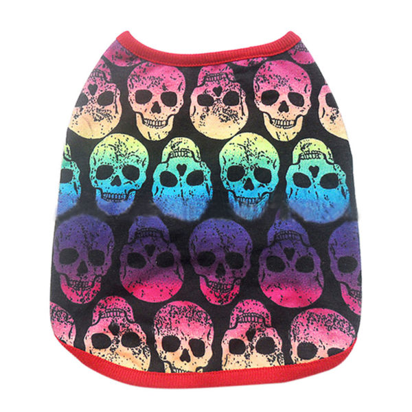 Cool Pet Dog Vest Clothes Cartoon Skull Summer Vest Clothes For Dogs Cat T-shirt Soft Puppy Dogs Clothing Shirt Vests 2XS-5XL 25