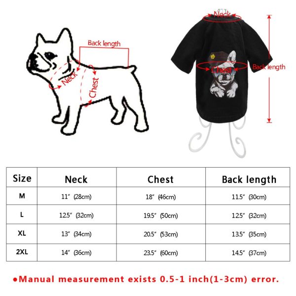 Cotton Dog T Shirt Summer Dog Shirt Printed Dog Clothes Puppy Pet Clothes For Dogs Small Pug Black White ropa perro