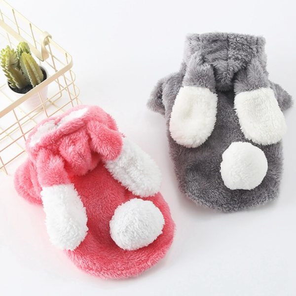 Cute Dog Cat Clothes Winter Warm Chihuahua Clothing Rabbit Cosplay Jacket For Small Dogs Soft Fleece Pet Cat Costume