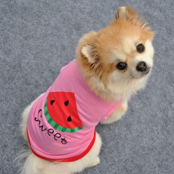 Cute Printed Summer Pets tshirt Puppy Dog Clothes Pet Cat Vest Cotton T Shirt Pug Apparel Costumes Dog Clothes for Small Dogs