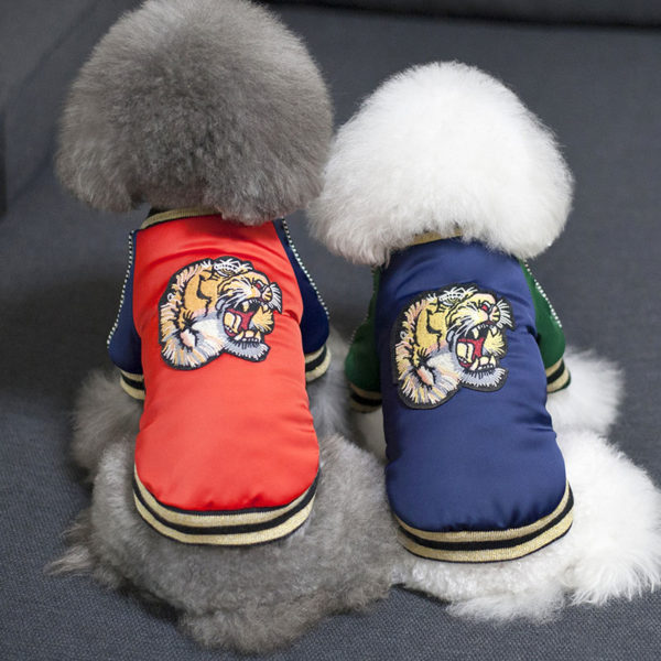 Design Pet Tiger Costume Winter Puppy Clothes Sport Small Dog Coat and Jacket for Pug Bulldog Poodle Dachshund Red Blue M - 2XL