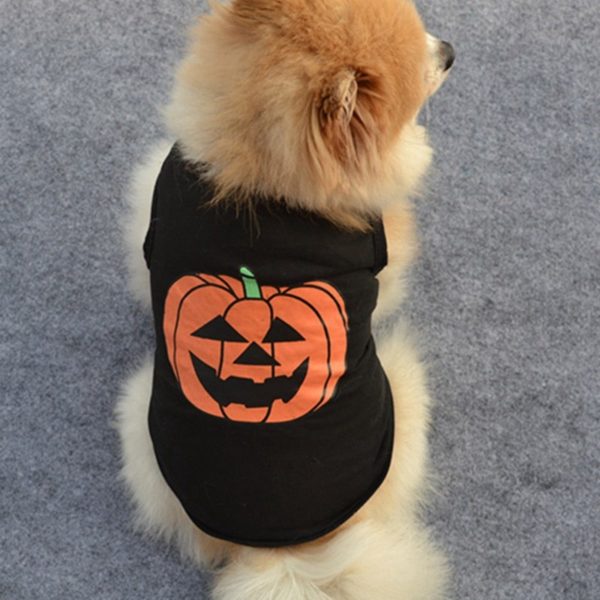 Dog Clothes Halloween Carnival Black Funny Pet Dog Hoodies Spring Pumpkin Dress Costume Jacket