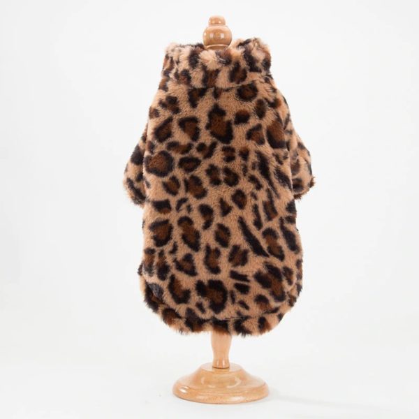 Dog Clothes Leopard Printed Fur Coat for Small Dog Autumn and Winter Outwear Thick Warm Pet Jacket Yellow Dog Clothes Winter