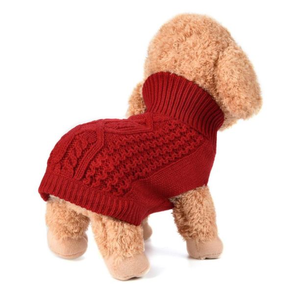 Dog Clothes Red Soft Sweater Solid Fashion Dog Coat For Small Dog Swinter Pet Clothing Puppies 17DEC1