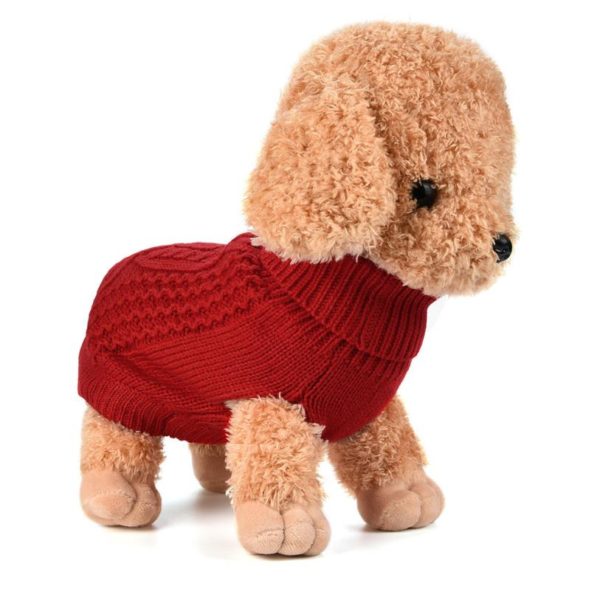 Dog Clothes Red Soft Sweater Solid Fashion Dog Coat For Small Dog Swinter Pet Clothing Puppies 17DEC1