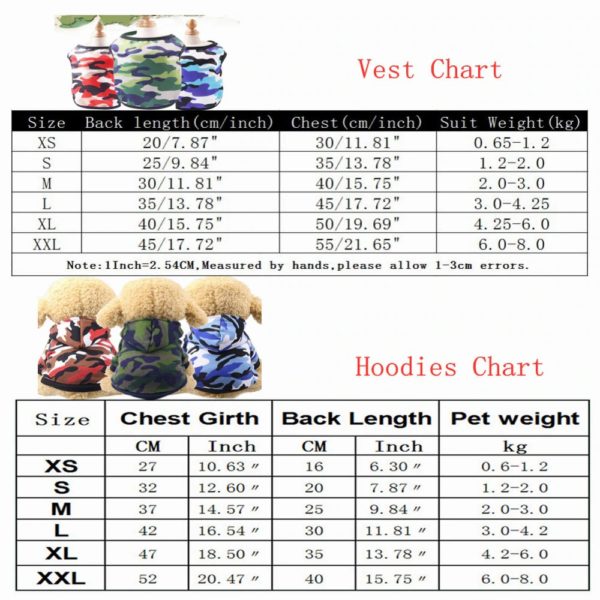 Dog Clothes Spring Pet Jacket Cotton Warm Camouflage Vest For Small Dogs Coat Hoodies French Bulldog Clothing Cat Suit overalls