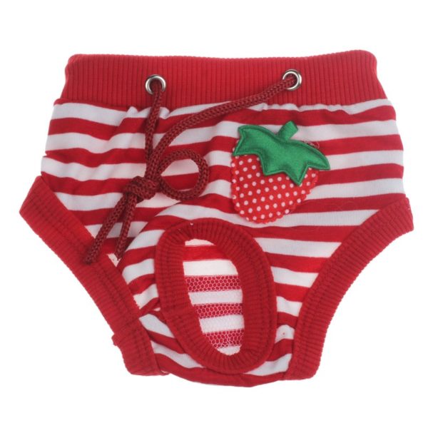 Dog Shorts Female Clothing Physiological Menstrual Hygiene Pants Estrus Strawberry Underwear Hondenkleding Pet Cat Dog Clothes