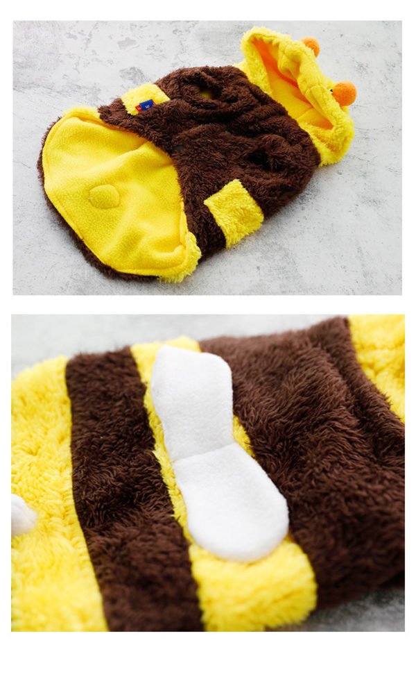 Dog clothes autumn and winter clothes thickened Shu cotton velvet bee transformed into Teddy French Bulldog pet clothes