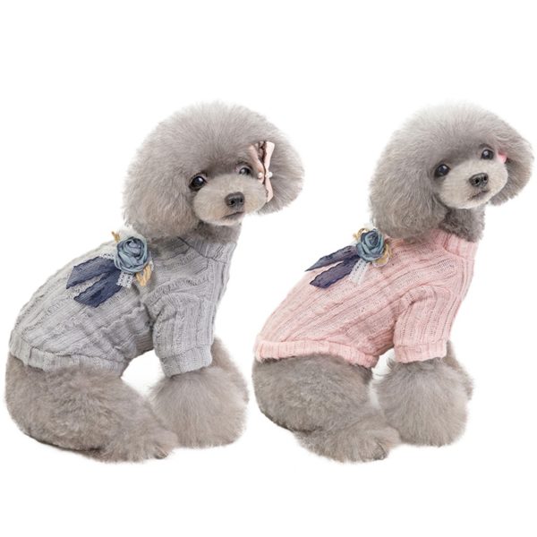 Dogs Coat Clothes Teddy Dog Girl Cute Sweaters Dog Knitted Clothes Korean Style Dogs Winter Clothing For Yorkshire Poodle Bichon