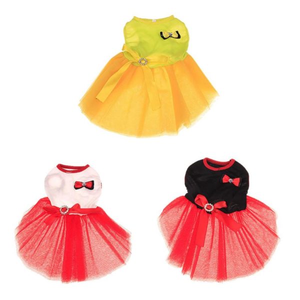 Durable Tools Puppy Pet Dog Bowknot Dress Lace Skirt Princess Dress Small Dog Clothes Clothing D1