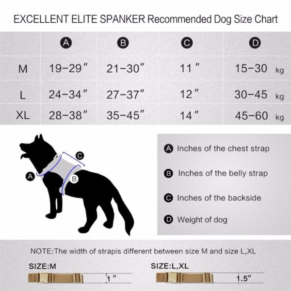 EXCELLENT ELITE SPANKER Dog Clothes Tactical Dog Vest Military Training Dogs Single Pieces Battle Version Vests of Dog Clothes