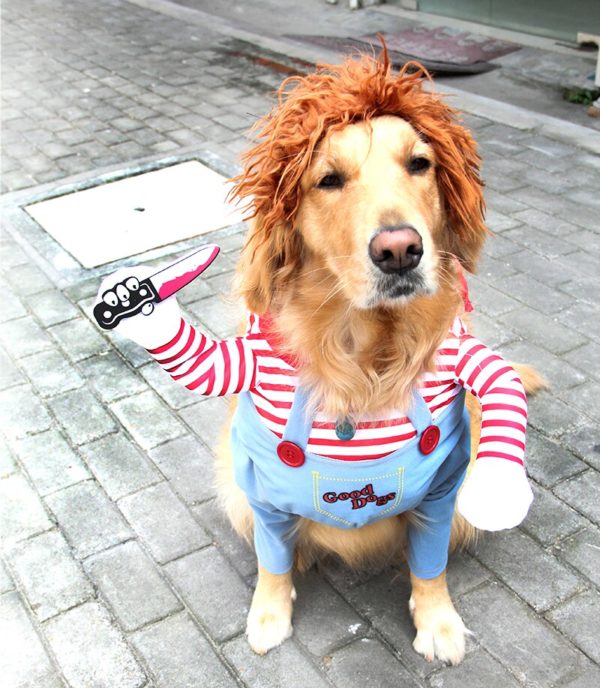 Halloween Dog Costumes Funny Pet Clothes Adjustable Dog Cosplay Costume Sets Novelty Clothing For Medium Large Dogs Bulldog Pug