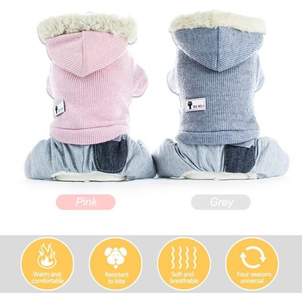 Luxury Warm Dog Jacket Puppy Dog Clothes For Dogs Coat Thicken Jeans Costume Denim Pet Outfits Poodle Bichon Manteau Chien 35