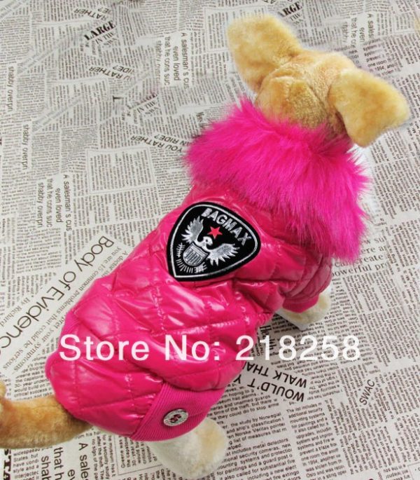 New Arrival Noble Pet Dogs Winter Vest Coat Fur Collar Russia Classic Dogs Clothing Soft Pu Coat For Dog