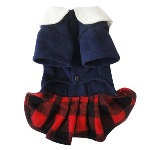 New arrival Dog Plaid Princess dress Coat Jacket Buttons design,pet puppy winter Autumn clothes,4 sizes