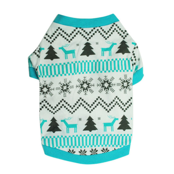 Newest Christmas Pet Dog Clothes Printed Snow Fawn Interlock Christmas Pet Shirt Levert Dropship dig6915