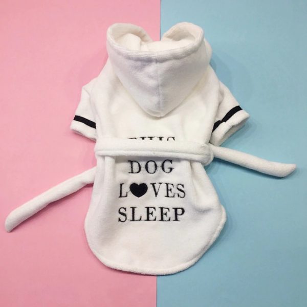 Pet Bathrobe Coral Cashmere Thickened Pet Hoodie Nightgown Pajama Dog Bathrobe Super Absorbent Towel for puppy Dog Cats Clothes
