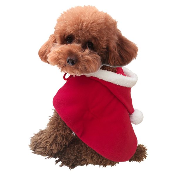 Pet Cat Dog Christmas Cloak Winter Warm Clothing Dress Thicken Clothes For Pet Dogs Cat Clothes Puppy Jumpsuit For Dog Coat