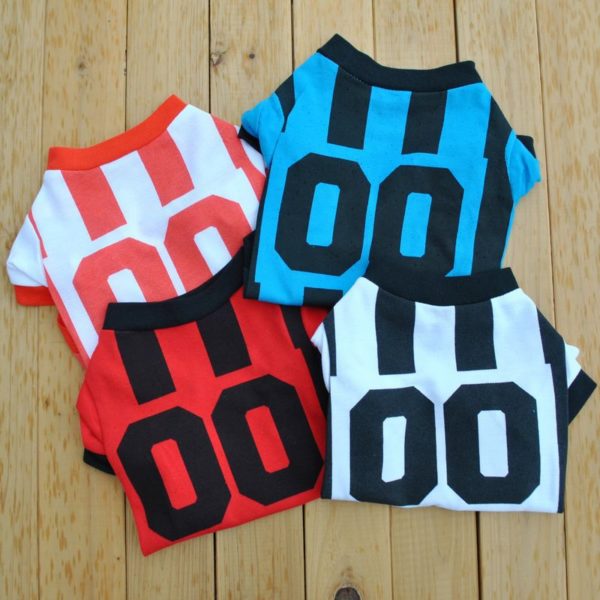 Pet Clothes for Small Dogs Cats Summer Football Player Clothes Puppy Kitten Clothing T-Shirt Striped Dog Costume Clothes CL0017