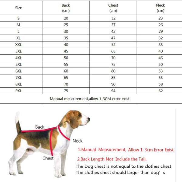 Pet ClothesLarge Dog Clothes Waterproof Coat Jacket Winter Outfit For Small Big Dog Golden Retriever Rottweiler Costume Clothing