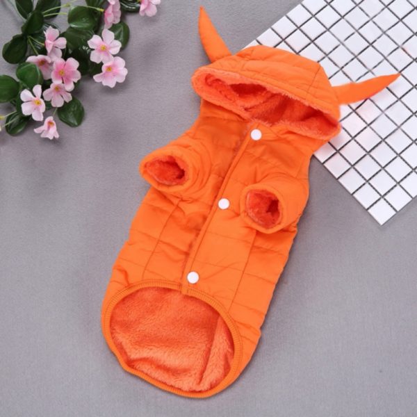 Pet Dog Cat Clothes Ears Cotton chihuahua Hoodie Warm Thick Brooch Autumn Winter Coat
