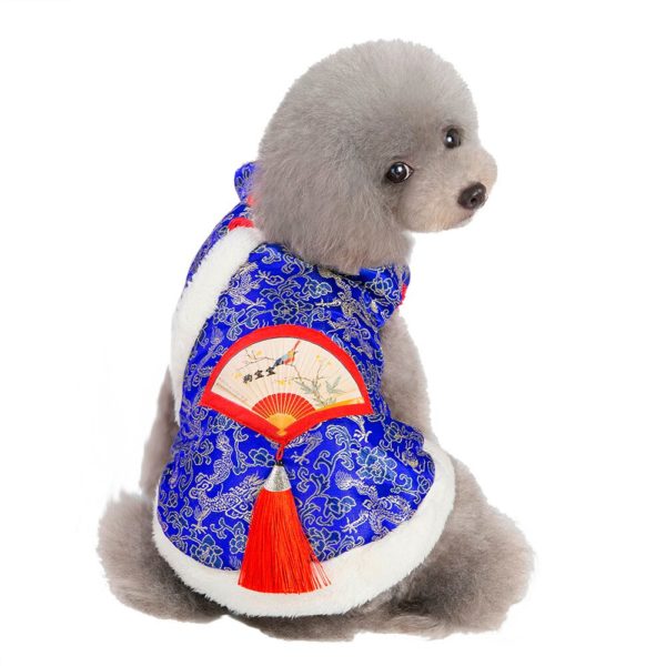 Pet Dog Clothes Chinese Style Tang Suit Fashion Two-legged Tang Suit Cotton Coat Dog Clothes Mascotas Accessories Puppy Jumpsuit