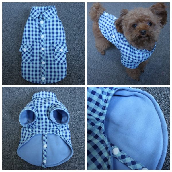 Pet Dog Clothes For Small Dogs Coat Spring Autumn Plaid Shirt Leisure Puppy Sweatshirt Teddy Chihuahua Costume Clothing Apparel
