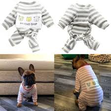 Pet Dog Clothes Striped Dog Jumpsuit Pajamas Dog Coats Dog Clothing french bulldog Chihuahua Puppy Knitted Coat Pet Apparel