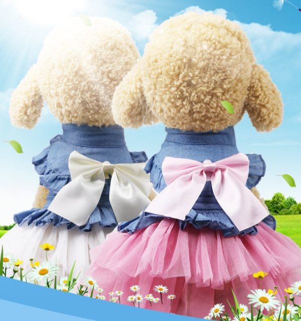 Pet Dog Skirt Clothing Small Dog Cat Spring Summer Comfortable Clothes Supplies Cute Dog Clothes Denim Dress Fashion