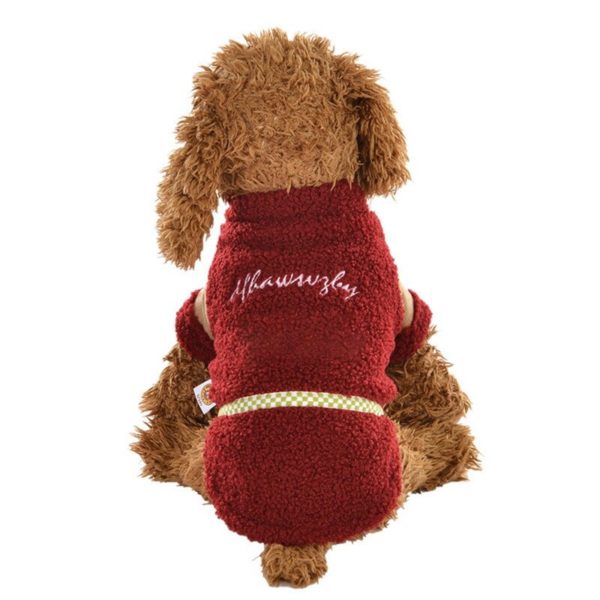 Pet Dog Warm Clothes Double-sided Wear Fleece Coat For Small Dog Chihuahua Yorkie Thickening Letter Embroidery Winter Jacket