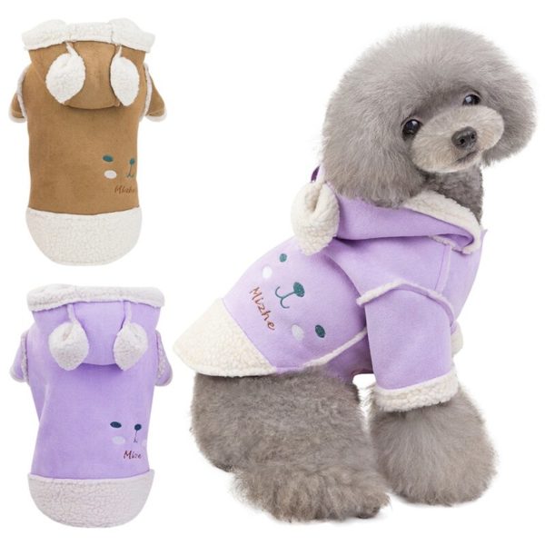 Pet Dog Warm Hoodie Clothes For Small Medium Dogs Yorkshire Schnauzer Warm Winter Pet Puppy Coat Jacket Clothing