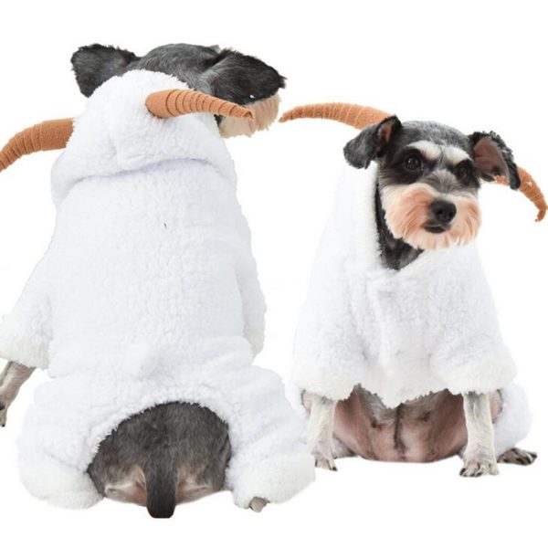 Pet Dog Winter Christmas Plush Hooded Clothes Pet Cat Sweater Coat For Chihuahua French Bulldog