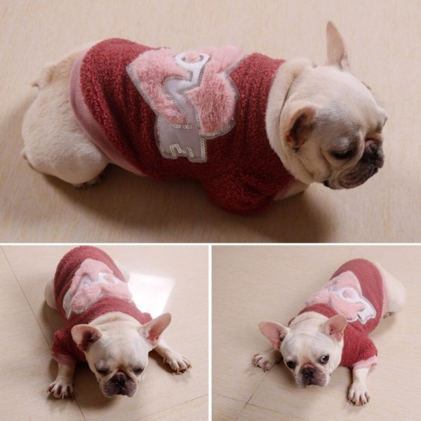 Pet Fleece Clothes For Dog Cat Winter Warm Clothing Puppy Heart Shape Coat Thickening Tshirt Jacket Chihuahua French Bulldog