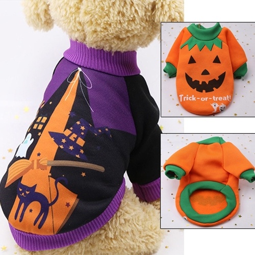 Pet Pumpkin Jackets Dog Witch Coat Cat Cotton Sweater Halloween Costume Small Dog Clothes Puppy Sweater Pet Sweater