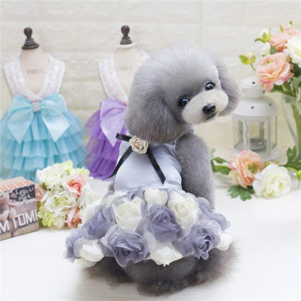 Pet clothes teddy dog clothes high-grade princess rose dress than bear spring and summer pet clothes