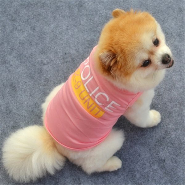 Police Printed Pet Product Pet Dog Puppy Clothes Vest Costumes Summer Coat Letter Printed Outerwear Clothing